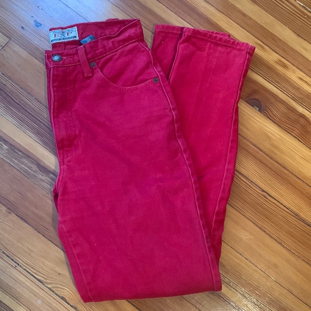 Vintage high rise red jeans